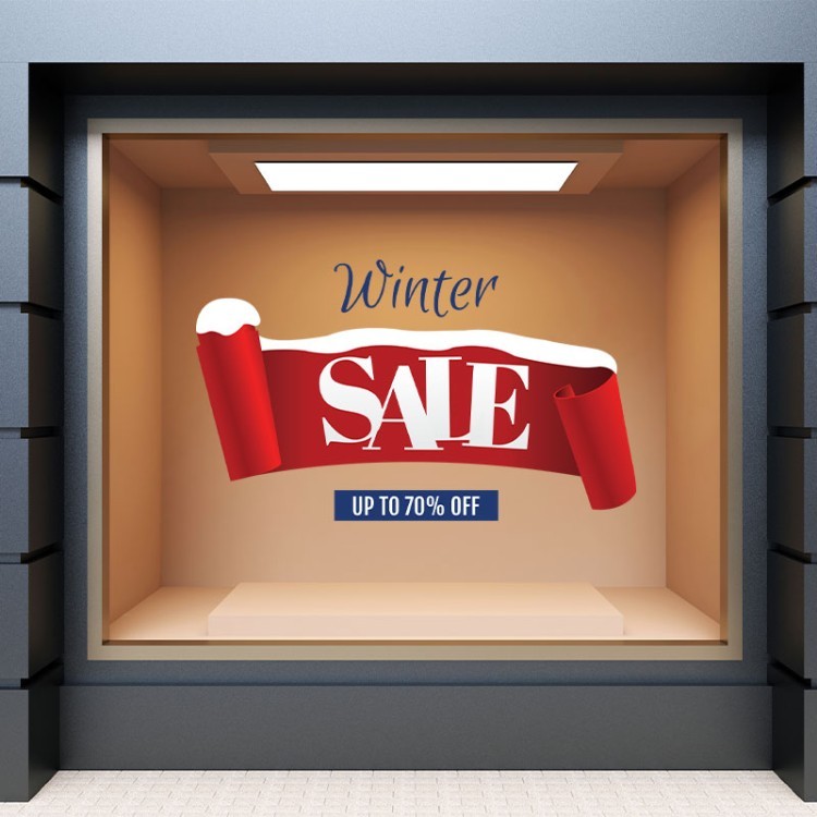 Αυτοκόλλητο Βιτρίνας Winter Sale up to 70%